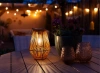 Bezprzewodowa lampa solarna w stylu BOHO | Rattanowa, ogrodowa lampa z uchwytem | JX21-Bamboo