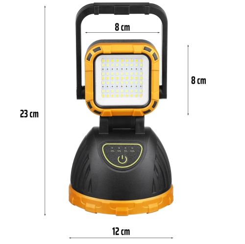 Latarka turystyczna LED | Latarka solarna z powerbankiem | Ruchoma lampka kempingowa | TG-GZ0241-B