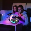 Budzik LED z ładowarką bezprzewodową, głośnikiem Bluetooth i lampką nocną RGB – zegar multifunkcyjny BT3401