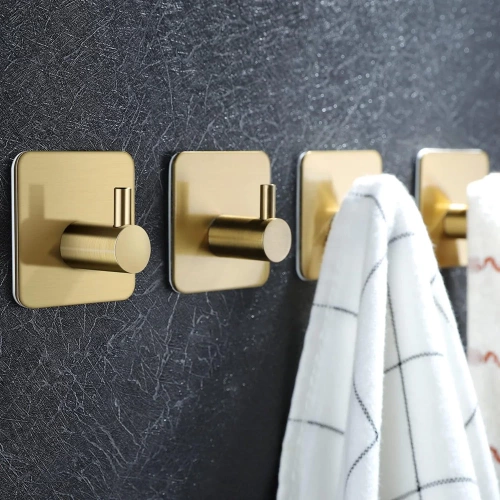 Złoty haczyk na ubrania, ściereczki, ręczniki | Samoprzylepny uchwyt na akcesoria kuchenne | BXG-4PCS-GOLD