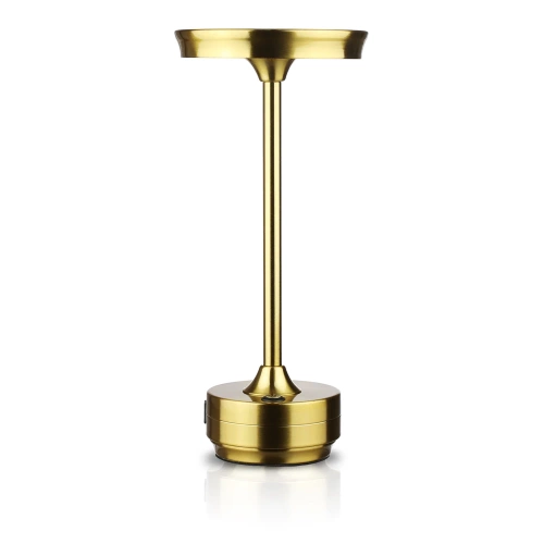 Lampa stołowa z wbudowanym akumulatorem | Lampa nocna z trzema barwami świecenia | Nastrojowa lampka do hotelu, restauracji | HJA30-GOLD