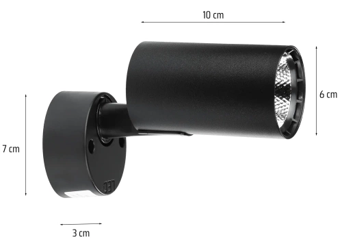 Lampa ścienna, kinkiet, spot, reflektor ruchomy LED | 10W, czarny | DL-802