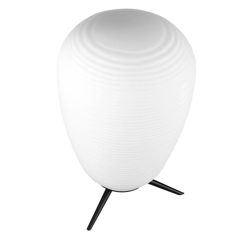 Lampa stołowa ze szklanym kloszem | Nowoczesna lampka nocna | Lampion na metalowej podstawie | CSD-C2440-W