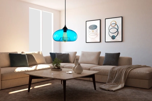 Nowoczesna szklana lampa wisząca | Niebieska | GB-D28-BLue