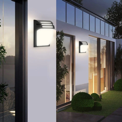 Lampa ogrodowa, kinkiet elewacyjny | IP54, E27 | aluminium + szkło | BD-C184