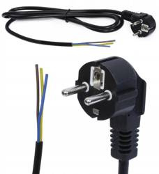1,5M Kabel zasilający 230V z wtyczką | PWC-1.5M-BLACK
