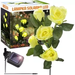 Kwiatek solarny | Ogrodowa lampa solarna LED Róże żółte | 74 cm, 600 mAh | FLD-35-YELLOW