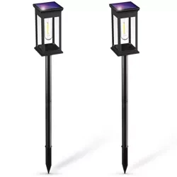 HK-115A  | |2 x Ogrodowa lampka solarna LED | Wbiajny słupek  60 cm