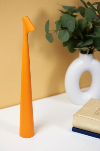 Bezprzewodowa lampka nocna z wbudowanym akumulatorem | Lampka z dotykowym sterowaniem | HMS-455-ORANGE| Lampa stołowa 43cm