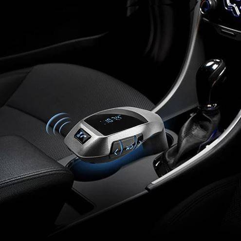 Bluetooth | Transmiter samochodowy FM z wyświetlaczem LED | Ładowarka USB | Zestaw głośnomówiący | X5