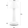 Bezprzewodowa lampka stołowa | Dotykowa lampka nocna z regulowaną barwą światła | Lampka USB | HJA12-WHITE