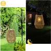 Bezprzewodowa lampa solarna w stylu BOHO | Rattanowa, ogrodowa lampa z uchwytem | JX21-Bamboo