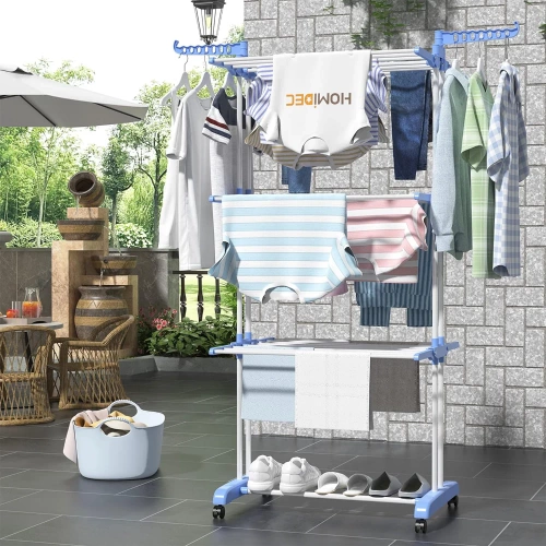 Suszarka na pranie | Pionowa suszarka do ubrań | Poziomowa suszarka na pranie | TW-116-BLUE