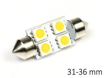 Żarówka samochodowa LED C5W 4 SMD 5050 CIEPŁA