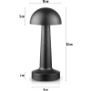 Bezprzewodowa lampka stołowa | Dotykowa lampka nocna z regulowaną barwą światła | Lampka GRZYBEK USB | HJA11-BLACK