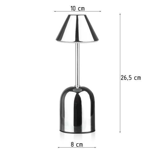 Bezprzewodowa lampka nocna z wbudowanym akumulatorem  2000 mAh | Nowoczesna lampka stołowa  z regulacją mocy oraz barwy świecenia | YG-D020-Silver