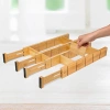 Organizer meblowy do szuflady | Regulowane przegródki meblowe | Bambusowy separator z 9 przekładkami | KBT-W566