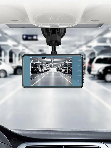 Wideorejestrator samochodowy 1296p z kamerą cofania i ekranem dotykowym 4" – G-Sensor, WDR, parking, 2 kamery | Kamera samochodowa 2w1 z dotykowym ekranem i cofania – 1296p, G-Sensor, WDR, nagrywanie w pętli | PZ-V12-Dual