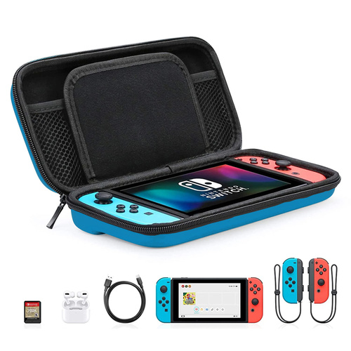 Wzmocnione etui na konsolę Nintendo Switch | Kieszeń z siatki, przegródki na 10 kartridży | XJ-098