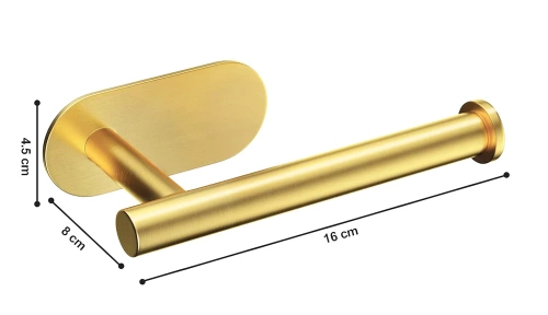 Złoty uchwyt do papieru | Samoprzylepny wieszak na papier toaletowy | JZU-304-GOLD