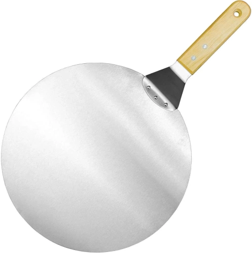 Stalowa łopatka do pizzy | Szufla do chleba, wypieków | Okrągła łopatka do pieca | MD-120-SILVER