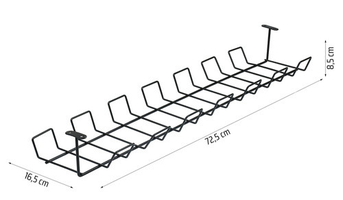 Organizer na kable pod blat biurka | czarny | ZW-J725