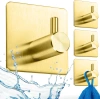 Złoty haczyk na ubrania, ściereczki, ręczniki | Samoprzylepny uchwyt na akcesoria kuchenne | BXG-4PCS-GOLD