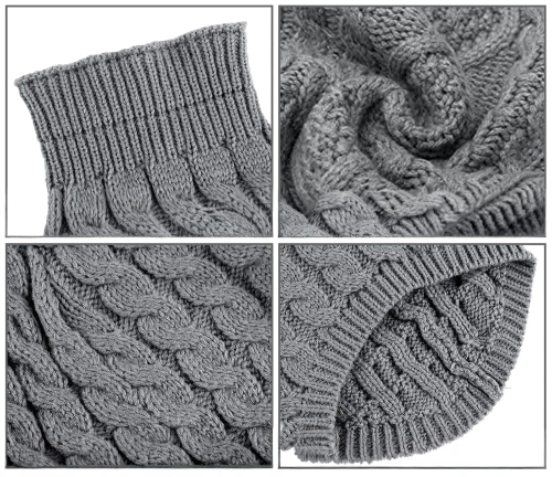 Miękki, elastyczny sweterek dla psa, kota S | Ciepły sweter z golfem na zimę |  PET-014S-GREY