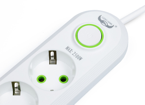 Listwa sieciowa 3 m | 4 gniazda + 3x USB | biała | LH-F04U