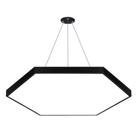 LPL-003 | Lampa sufitowa wisząca LED 120W | heksagon pełny | aluminium | CCD niemrugająca | Φ120x6