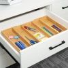 Organizer na sztućce | Bambusowy, regulowany wkład XL do szuflady z 5 przegródkami | KBT-G513