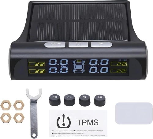 Bezprzewodowy system TPMS | 4 czujniki ciśnienia powietrza w oponach oraz temperatury opon | T1W-AA