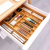 Organizer na sztućce | Bambusowy, regulowany wkład XXL do szuflady z 9 przegródkami  | KBT-G944