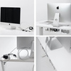 Organizer na kable pod blat biurka 50 cm | Koszyk, prowadnica, uchwyt | Biały | CWT-O1