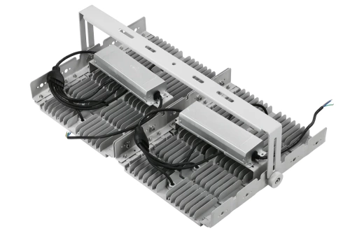 Profesjonalny halogen 500W LED | Mocne oświetlenie do hal sportowych, fabryk, domu | Aluminiowa lampa | Naświetlacz z regulowanym uchwytem | TMN-500W-SILVER