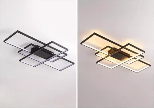 Nowoczesna lampa sufitowa | Plafon LED | Czarna | XL-016-82W-B