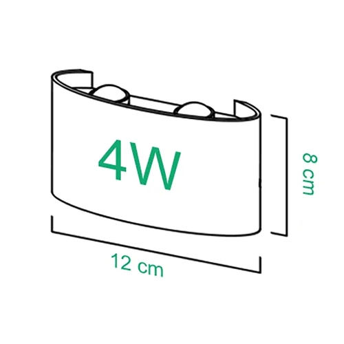 Lampa ogrodowa, kinkiet elewacyjny zewnętrzny LED | góra - dół | 4W, IP65 | BD-C041-4W