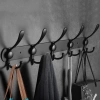 Metalowy wieszak na ubrania | Uchwyt na ręczniki | Wieszak ścienny | Haczyk na ubrania | DSW-H05-BLACK