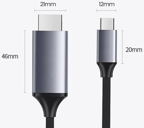 Kabel / Adapter USB-C (Typ C) - HDMI | MHL | 4K | 2m | HT-2M