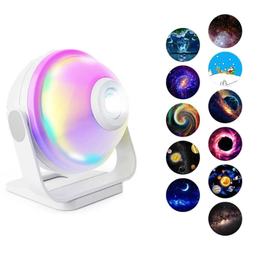Projektor gwiazd | Lampka nocna RGB z wbudowanym głośnikiem | XTY01-WHITE