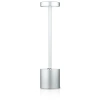 34 cm Lampa stołowa z wbudowanym akumulatorem | Lampa nocna z trzema barwami świecenia | Nastrojowa lampka do hotelu, restauracji | HJA28-SILVER-2