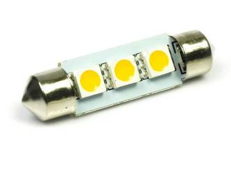 WW Żarówka samochodowa LED C5W 3 SMD 5050 Biała ciepła