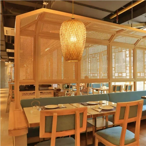 Ręcznie robiona lampa bambusowa wisząca | BOHO | Chiński żyrandol