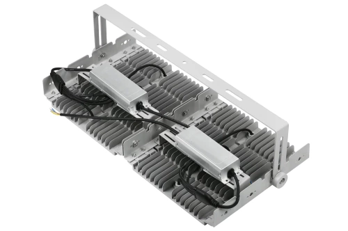 Profesjonalny halogen 400W LED | Mocne oświetlenie do hal sportowych, fabryk, domu | Aluminiowa lampa | Naświetlacz z regulowanym uchwytem | TMN-400W-SILVER
