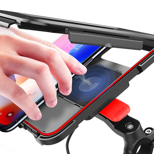 Rowerowy, motocyklowy uchwyt na telefon | ładowarka indukcyjna | Wodoodporny, na kierownicę | HL-70
