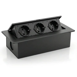 Potrójne gniazdo z uziemieniem chowane w blat | JX-S267J