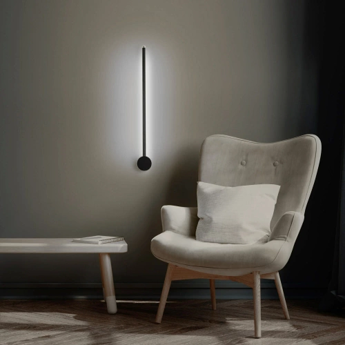 Nowoczesny kinkiet LED | 60cm 10W | Czarna, obrotowa lampa ścienna z regulacją | Lampa LED o barwie 4000K | YG-W002