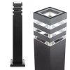 Lampa ogrodowa stojąca, słupek kwadratowy aluminiowy, czarny mat 60cm | Zasilanie 230V, gniazdo E27 | LLS-60CM
