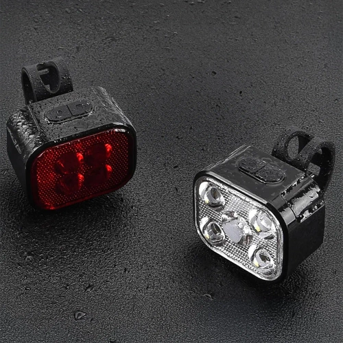 Zestaw lampek rowerowych USB LED przód + tył |  Wodoodporne oświetlenie rowerowe | BK-L325