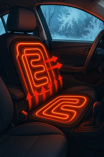 Uniwersalna, samochodowa mata grzewcza 12V | Podgrzewane siedzenie do samochodu | ZX-008-BLACK